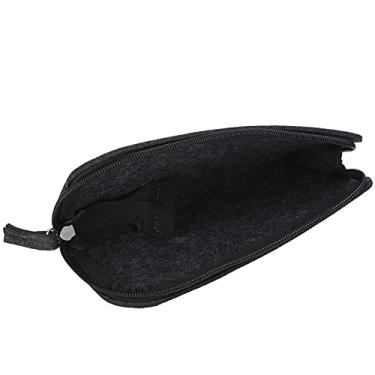 Imagem de Bolsa de caneta, bolsa de lápis com zíper design à prova de poeira para escola para estudantes para adultos(Saco de armazenamento cinza escuro)