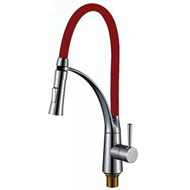 Imagem de Torneira Cozinha Gourmet Monocomando Tubo Vermelho