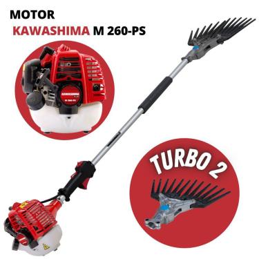 Imagem de Derriçadeira de Café Profissional Com Motor Kawashima á Gasolina 2 Tempos 25,6 Cilindradas Haste Curta de 110cm + KIT Derriçador de Mãozinha Simples