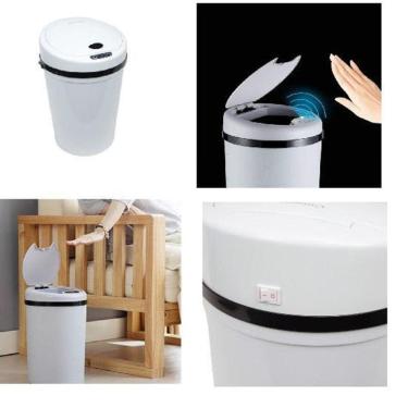 Imagem de Lixeira Automatica 9 L Sensor Abertura Grande Branca