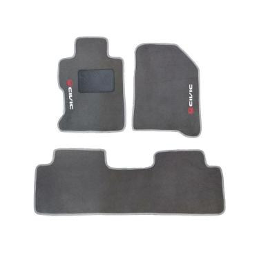 Imagem de Kit Tapete Carpete Honda Civic Modelos 2007 Até 2011 Cinza