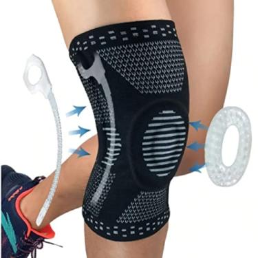 Imagem de Joelheira de Compressão Profissional Snake para Academia Crossfit Musculação Corrida Bike Volei Basquete - Para proteção e recuperação do joelho (G)