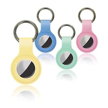 Imagem de Better Office Products Capas protetoras de chaveiro para Airtags (pacote com 4) suportes seguros de silicone para AirTag, com chaveiro de liga de metal pesado, localizador antiperda, rastreador de