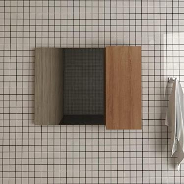 Imagem de Espelheira para Banheiro 80cm 1 Porta Bn3602 Tecno Mobili Amendoa