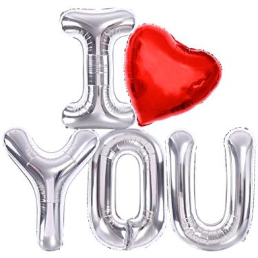 Imagem de KatchOn, Huge Silver I Love You Balloons - 40 Inch
