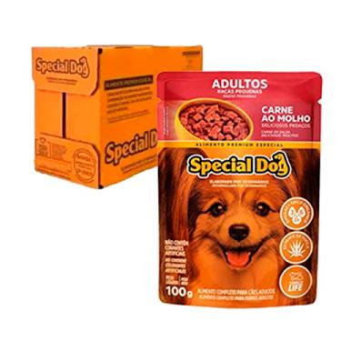 Imagem de Kit 30 Ração Special Dog Sachê Cães Raças Pequenas Carne - 100g