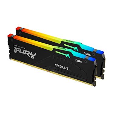 Imagem de Kingston Memória de desktop FURY Beast RGB 64GB 5600MT/s DDR5 CL40 DIMM (Kit de 2) | Intel XMP 3.0 | Tecnologia de sincronização infravermelha | Estabilidade de overclocking | KF556C40BBAK2-64