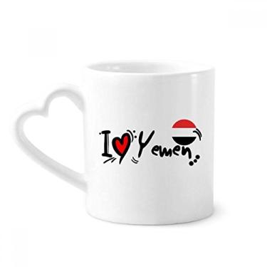 Imagem de I Love Yemen Word Flag Love Heart Illustration Mug Coffee Ceramic Drinkware Glass Heart Cup
