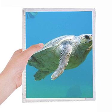 Imagem de Caderno de papelaria recarregável com folhas soltas para diário de tartaruga e oceano, com animais