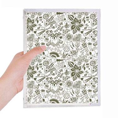 Imagem de Caderno de papelaria com folhas soltas e estampa de fruta, carnaval, preto e branco