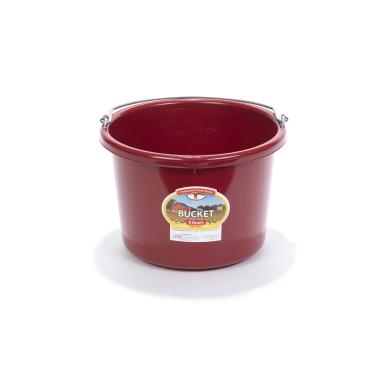 Imagem de Balde de alimentação de animal de plástico Little Giant (bordô) balde de alimentação de plástico redondo com alça de metal (8 litros/2 galões) (item nº. P8BURGUNDY6)