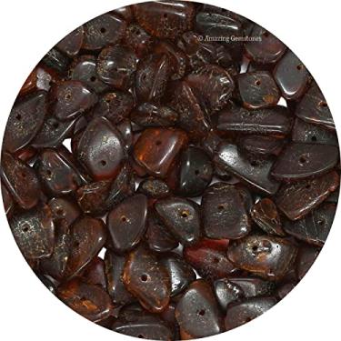 Imagem de Amazing Gemstone Miçangas de cristal natural trituradas de granada para fazer pulseiras com furos perfurados, 300 a 500 peças, 63 cm, Marrom