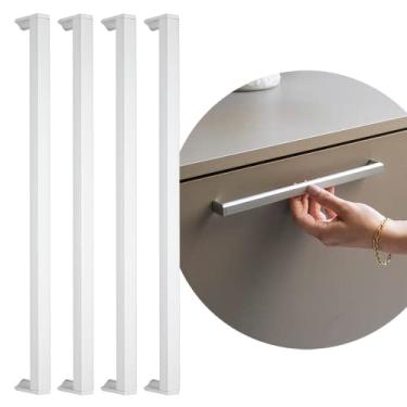 Imagem de 4 X Puxador Slim Gaveta Armario Moveis Alumínio Round 352mm (CROMADO FOSCO)