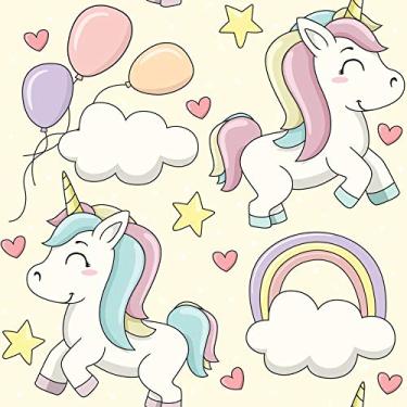 Imagem de Papel de Parede Unicórnios Fofos Clean