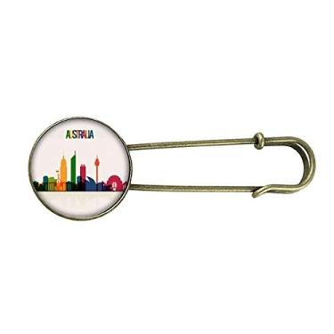 Imagem de Broche de metal retrô com detalhes de arranha-céus da Austrália