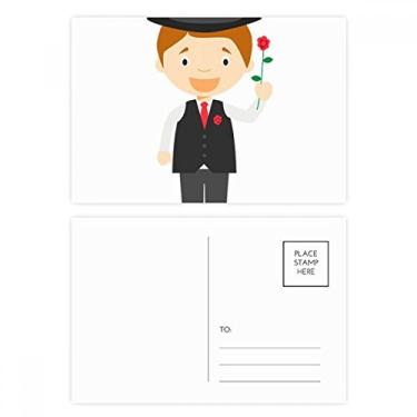 Imagem de Black Suit Argentina Conjunto de cartão postal de aniversário para enviar cartão de agradecimento