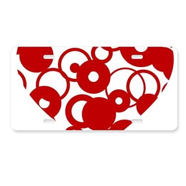Imagem de DIYthinker Anel de coração vermelho do Dia dos Namorados para decoração de placa de carro em aço inoxidável