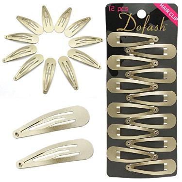 Imagem de Dofash Snap hair clips metal grips 5cm/2in basic hair accessories 12pcs (Blonde)