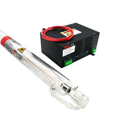 Imagem de MCWlaser Tubo de laser CO2 de 50 W (85 mm) grau industrial + cortador de gravação de fonte de alimentação de 50 W 220 V