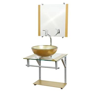 Imagem de Gabinete Dourado de Vidro Para Banheiro 40cm CR30cm