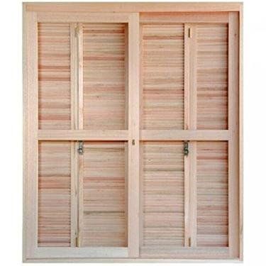 Imagem de Porta Janela com Venezianas Pantográficas e Caixilhos de Correr 213x140cm Rondosul Natural