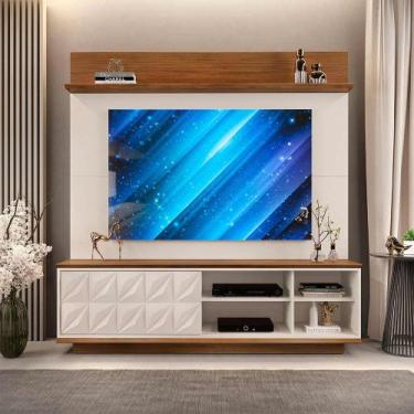 Imagem de Home Para Tv Até 65 Polegadas 1 Porta 3D Davi Dj Móveis Off White/Frei