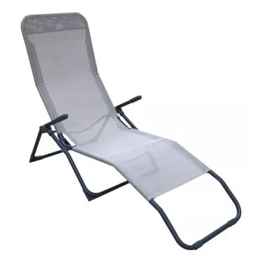 Imagem de Espreguiçadeira Aço Piscina E Jardim 136x100x60cm Até 110kg