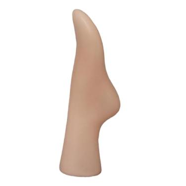 Imagem de Milageto Mulheres pé meia display feminino manequim pé tornozelo pulseira modelo de exibição média meia exibição para tênis casa sandália, bege
