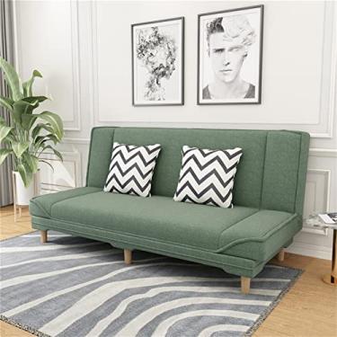 Imagem de Sofá fácil de moda, sofá de tecido confortável, sofá de tecido de perna de madeira natural, sofá vivendo sozinho, sofá moderno escandinavo, sofá de quarto, sofá de cadeira para 2 a 3 pessoas, verde,