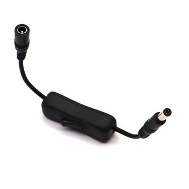 Imagem de AWADUO Cabo de extensão de alimentação CC 5,5 mm x 2,5 mm macho para fêmea cabo conector adaptador com interruptor liga/desliga, 12V 3A cabo de tomada redondo para câmera de segurança CCTV 5050 3528
