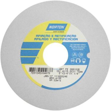 Imagem de Rebolo Reto Para Metal Duro 6" X 3/4" X 1.1/4" - Fe38a - Norton