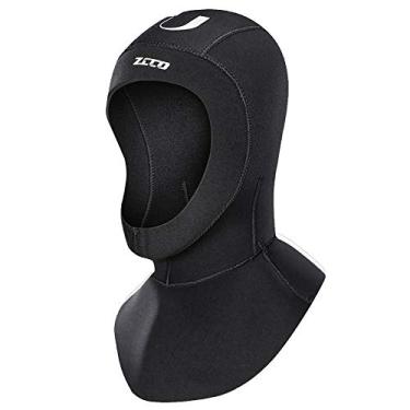 Imagem de Capuz de mergulho de neoprene 3 mm 5 mm para homens e mulheres, jovens, touca de mergulho para surfe, capuz térmico para caiaque, mergulho, natação, vela, canoagem, esportes aquáticos (3 mm, preto, GG)