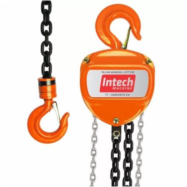 Imagem de Talha Manual 1 Tonelada 1000 Kg com Corrente 5 Metros Lift510 Intech Machine