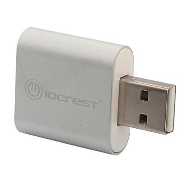 Imagem de Adaptador USB para áudio IO Crest SY-AUD20205 converte a porta USB do PC em uma placa de som estéreo para Windows e Mac Silver