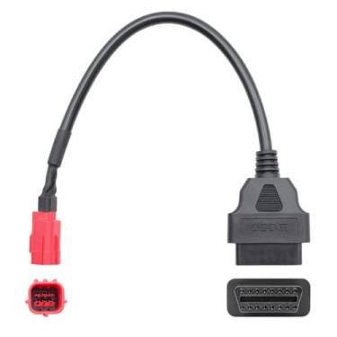 Imagem de Cabo adaptador OBD2 de 6 pinos para 16 pinos para diagnóstico de falha de motor e detector serve para Honda Moto Guzzi Piaggio Vespa Milan Yamaha Harley Davidson e maisMotorcycles OBD cabo adaptador