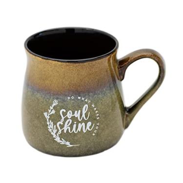 Imagem de Caneca de café de designer de cerâmica | Faça o que faz sua alma brilhar | Comporta 473 ml | Seguro para lava-louças e micro-ondas | Ótimo para café, chá, sopas, chocolate quente