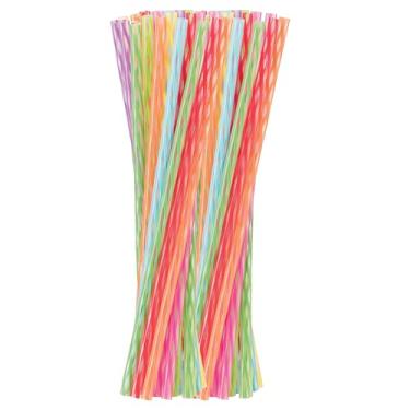 Imagem de OGGI Conjunto de 36 canudos reutilizáveis torcidos - canudos arco-íris, canudos reutilizáveis perfeitos para preservar copos de jarra, copos e muito mais, canudos de plástico ecológicos, inclui cores