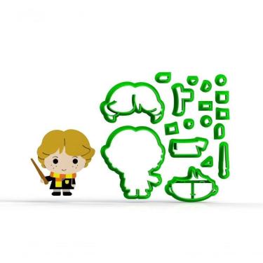 Imagem de Cortador Harry Potter - Rony Cute Corpo Modular 6 Cm