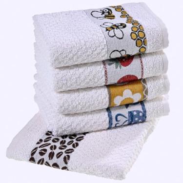 Imagem de 5 Toalhas de Louça Copa LAUNE HAUS Guardanapos Atoalhado Gourmet Grosso 500g/m² Alta Capacidade de Absorção e Usa Para Decorar