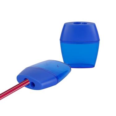 Imagem de Eagle O apontador de lápis de 2 furos funciona bem para lápis comuns, lápis de cor e giz de cera, azul escuro