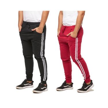 Imagem de Kit 02 Calças De Moletom Masculina Saruel Jogger M1-Masculino