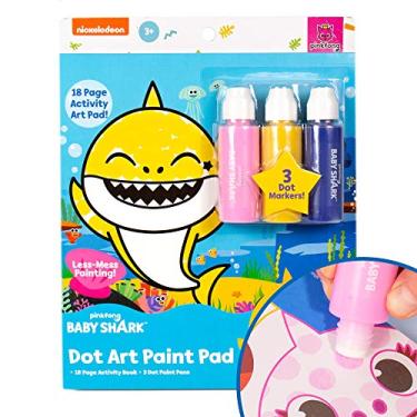 Imagem de Baby Shark Dot Art Pad by Horizon Group USA, Paint and Decorate a Coloring Book with 18 Pages, Includes 3 Dot Markers for Less-Mess Painting, Art Set, Arts and Crafts