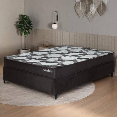 Imagem de Conjunto Colchão Ortopédico e Base Box Casal 57x138x188cm Ambar Yescasa Preto