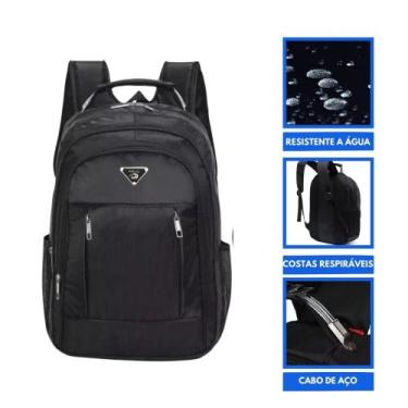 Imagem de Mochila Escolar Resistente Notebook Unissex Impermeável Cabo De Aço Pr