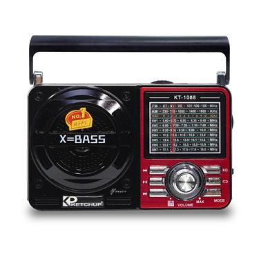 Imagem de Radio Recarregável Ketchup Kt-1088 Fm/Am/Sd/Usb - Vermelho