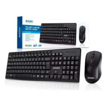 Imagem de Teclado Mouse Kit Home Office Sem Fio Preto Exbom BK-S1000