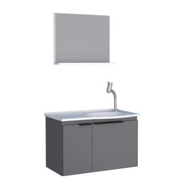 Imagem de Armário com Espelho para Banheiro Almada Cinza - Mais de Casa