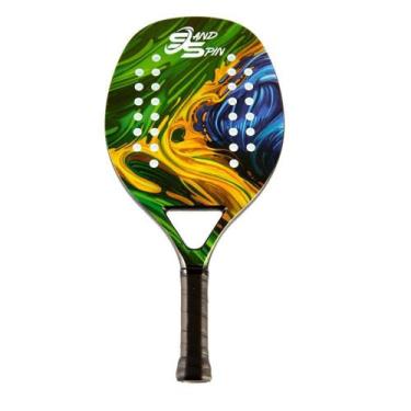 Imagem de Raquete Beach Tennis Brilian Flag Full Carbon + Raqueteira - Sand Spin