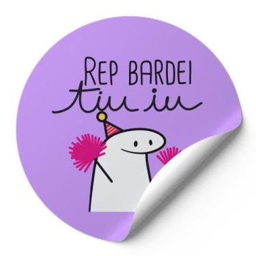 Imagem de 120 Etiquetas Auto Colante Adesivos Redondos Meme Flork Bento Aniversá