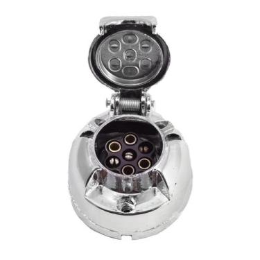 Imagem de Tomada Engate Plástico 7 Polos Cromado Carros - Texas 4X4 - Metalvis